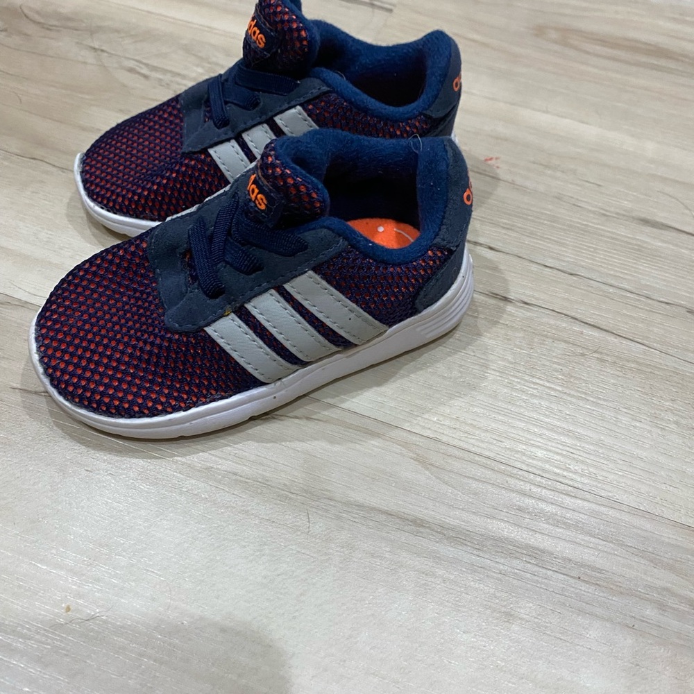 Adidas Kids Blue and Orange Shoes- Size 5K - Picture 4 of 8